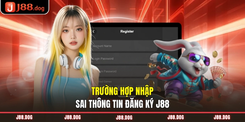 Trường hợp nhập sai thông tin đăng ký J88