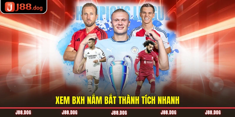 Xem BXH nắm bắt thành tích nhanh